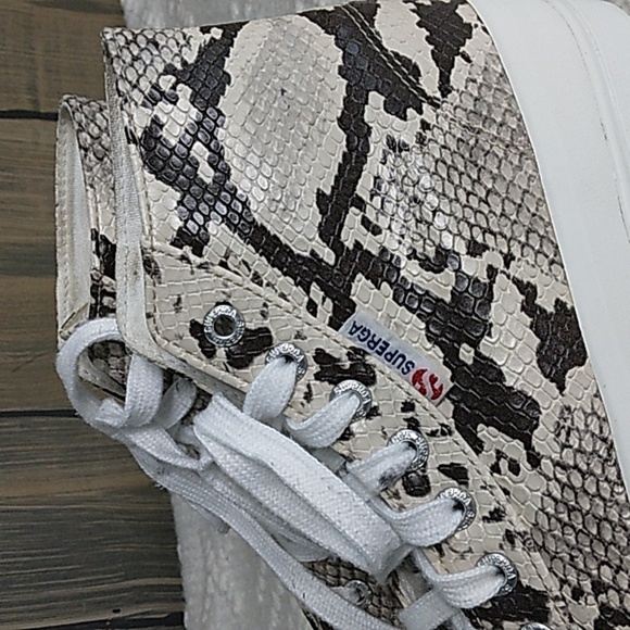 Superga High top snake print sneakers size 6.5 - Picture 7 of 11